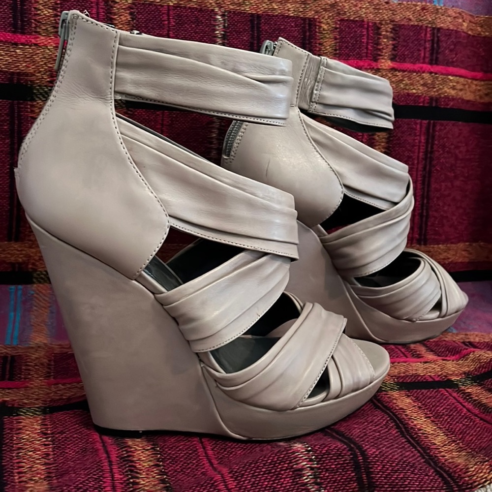Trouve Wedge platforrm wrap heels.